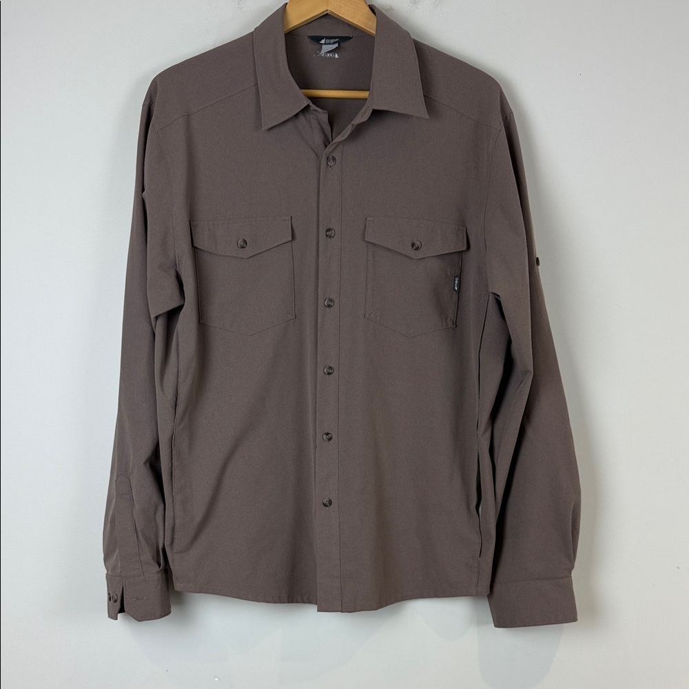 MEC Men's Brown Button-Up Shirt Size Large
